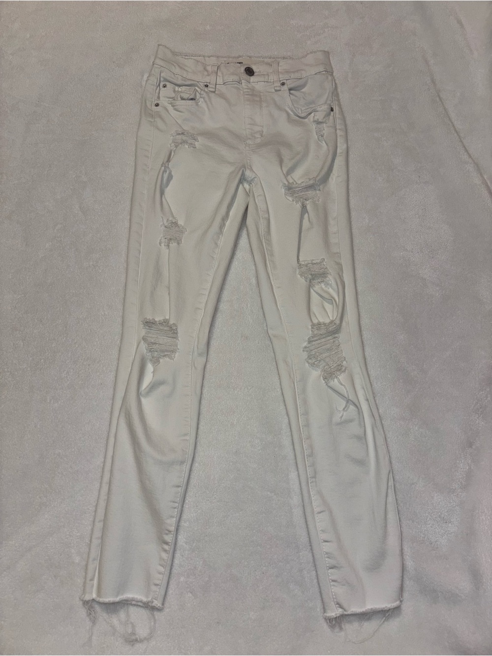 Women’s (juniors) Garage white ripped skinny retro high waist jeans size 1